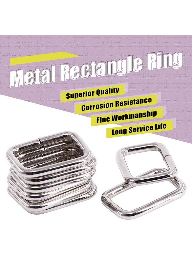Swpeet Swpeet 60Pcs 1 Inch / 25mm Sliver Heavy Duty Metal Rectangle Ring, Webbing Belts Buckle Metal Rings for for Belt Bags DIY Accessories Keychains Belts and Dog Leash(Metal Rectangle Ring, Sliver)  - Image 5