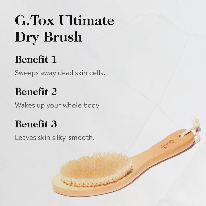 goop Beauty Dry Brush | Exfoliating & Detoxifying for Dry Skin | Wooden Brush with Natural Biodegradable Sisal Fibers | Sweeps Away Dead Skin Cells for Luminous, Smooth Skin | FSC-Certified - Image 2