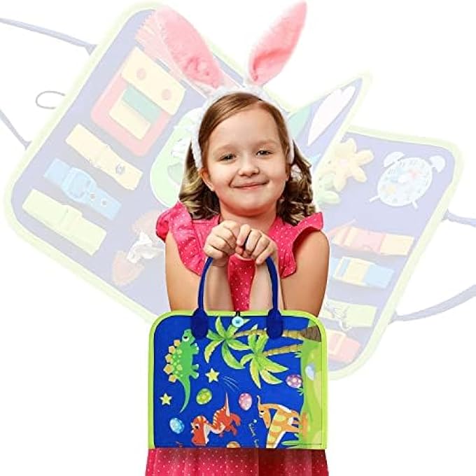 TODDLER MONTESSORI ACTIVITY BOARD,20-IN-1 BUSY BOARD SENSORY TOY FOR AGES 1-4,FINE MOTOR SKILL DEVELOPMENT AND EARLY LEARNING FOR BOYS & GIRLS - Image 3