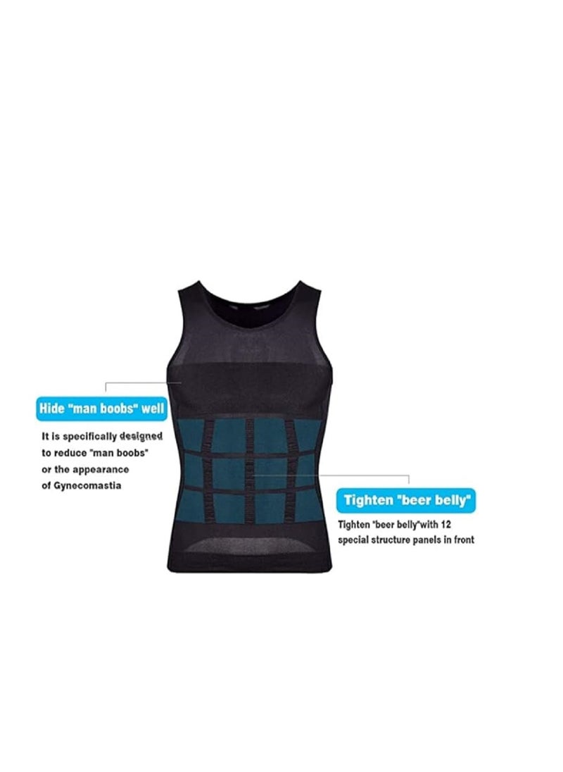 Generic - Men's slimming and body shaping shirt: An innovative design that reduces waist circumference and hides belly bulge, ideal for daily use during fitness exercises and physical exertion, size medium. - Image 1