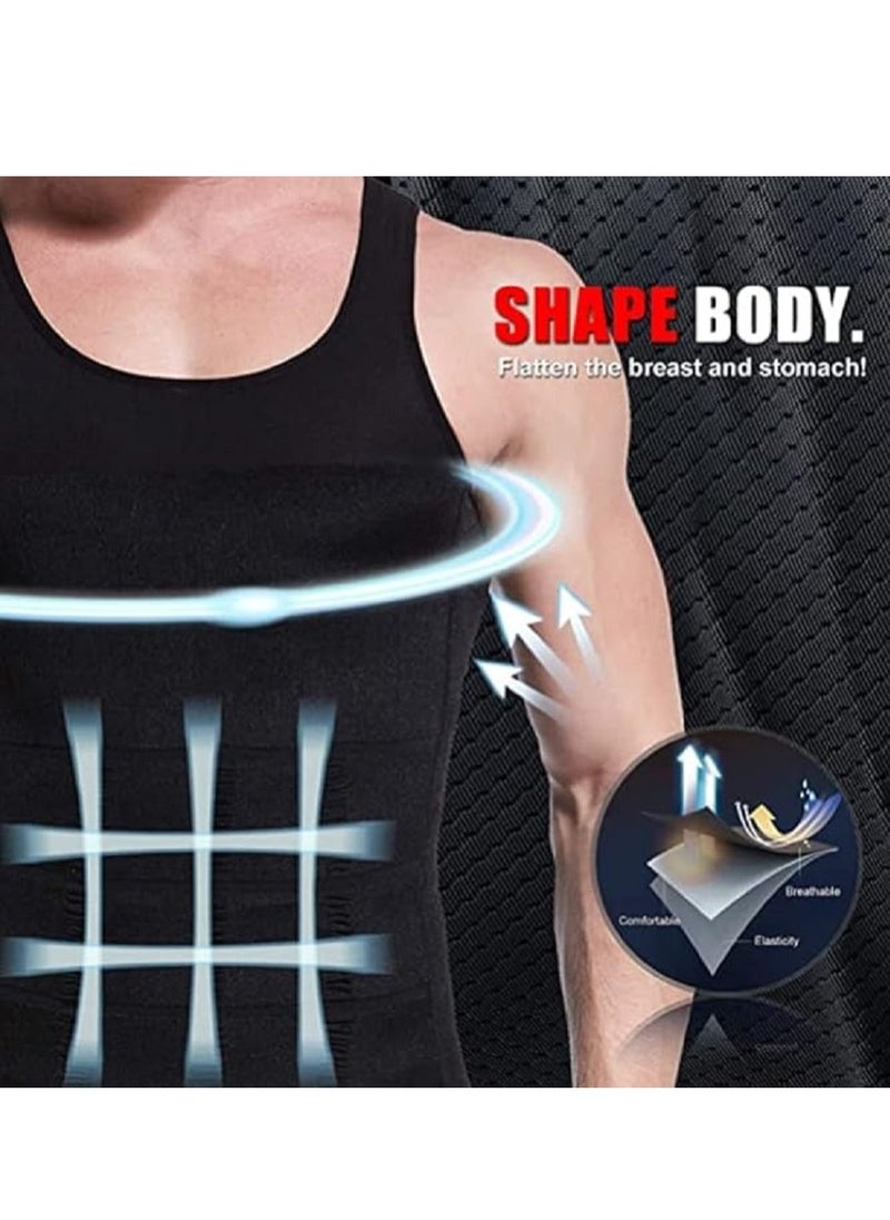 Generic - Men's slimming and body shaping shirt: An innovative design that reduces waist circumference and hides belly bulge, ideal for daily use during fitness exercises and physical exertion, size medium. - Image 1