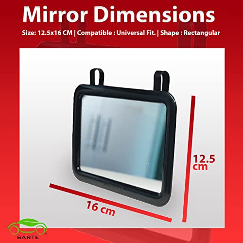 SARTE SA71V71 Car Sun Visor Mirror | Rear View Vanity Makeup Mirror for All Cars (BLACK) (1 PCS) - Image 3