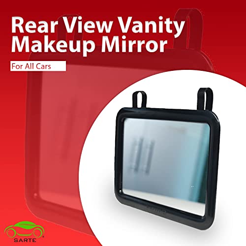 SARTE SA71V71 Car Sun Visor Mirror | Rear View Vanity Makeup Mirror for All Cars (BLACK) (1 PCS) - Image 2