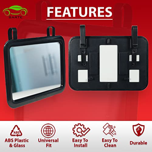 SARTE SA71V71 Car Sun Visor Mirror | Rear View Vanity Makeup Mirror for All Cars (BLACK) (1 PCS) - Image 5