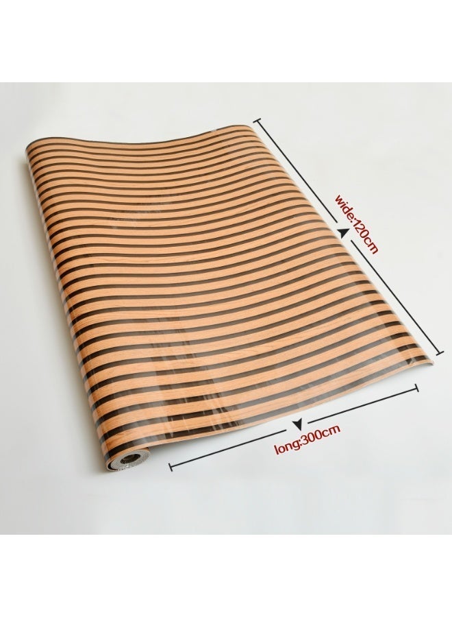 brievo Thick Foam Self-Adhesive Wall Sticker Roll – Glossy Brown Wood Slat / Wainscoting Design – Waterproof & Anti-Collision Home Décor - Image 3