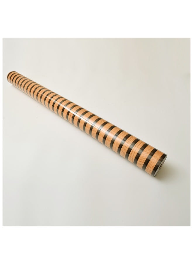 brievo Thick Foam Self-Adhesive Wall Sticker Roll – Glossy Brown Wood Slat / Wainscoting Design – Waterproof & Anti-Collision Home Décor - Image 2