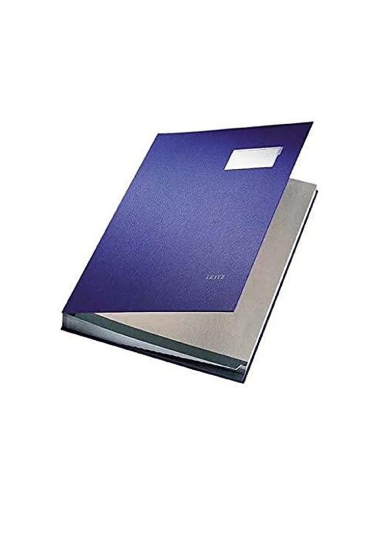ليتز كتاب توقيع ليتز القابل للتوسيع مع 20 مقسم بطاقة A4 أزرق - Image 1