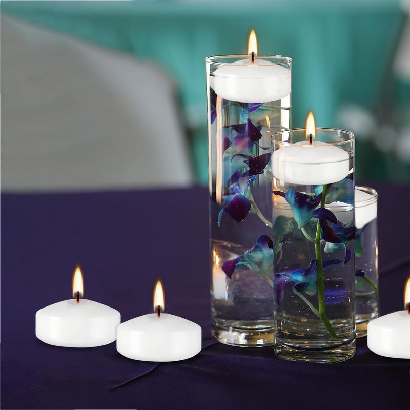 CLTNIKET 50 Pack of 2-Inch White Floating Candles - Ideal for Weddings, Home DÃ©cor, Spa Baths, and Romantic Settings. - Image 2