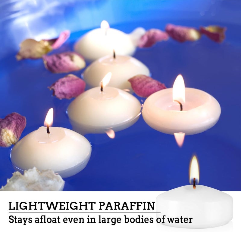 CLTNIKET 50 Pack of 2-Inch White Floating Candles - Ideal for Weddings, Home DÃ©cor, Spa Baths, and Romantic Settings. - Image 4