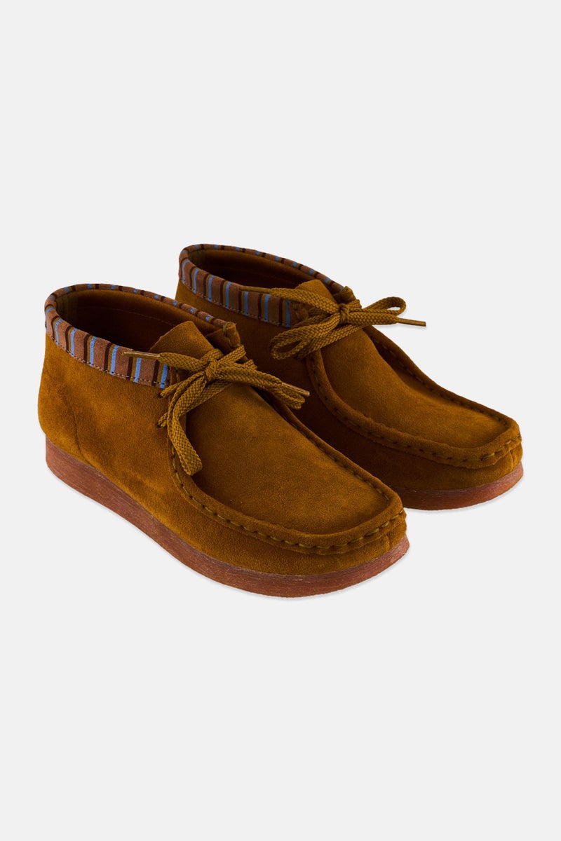 clarks Kids Boys Wide Fit Wallabee Lace Up Casual Boots, Mustard  - Image 1