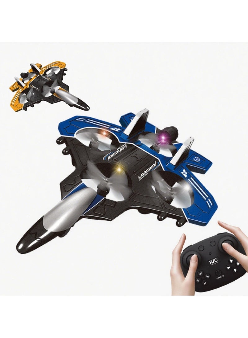 Tradeo Colorful Led Lighted up Outdoor Kids Activity Games Remote Control Plane Flying Foam Fighter Aircraft Airplane - Image 1