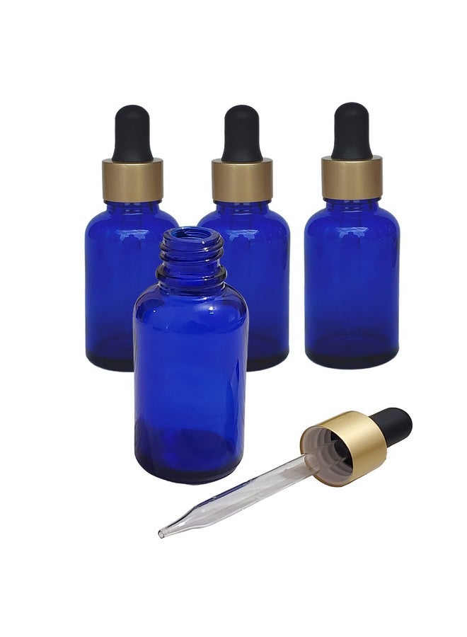 بيور سورس انديا زجاجات قطارة زجاجية فارغة من Pure Source India، سعة 30 مل - عبوة من 4 قطع، باللون الأزرق - Image 1