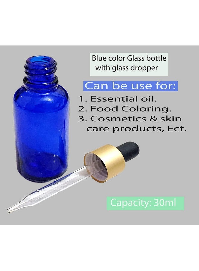 بيور سورس انديا زجاجات قطارة زجاجية فارغة من Pure Source India، سعة 30 مل - عبوة من 4 قطع، باللون الأزرق - Image 3