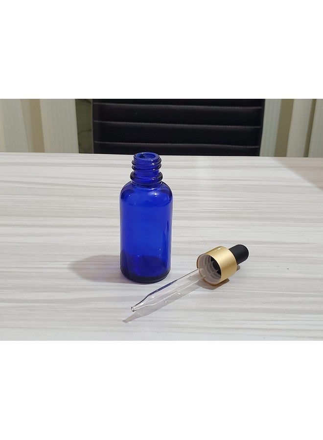 بيور سورس انديا زجاجات قطارة زجاجية فارغة من Pure Source India، سعة 30 مل - عبوة من 4 قطع، باللون الأزرق - Image 4