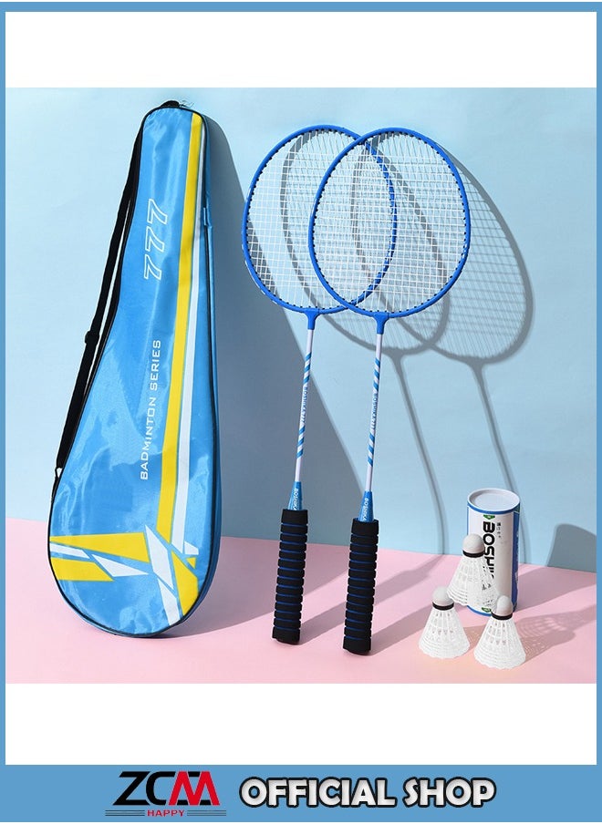 ZCM-HAPPY 1 pair of badminton rackets with 3 badminton balls 