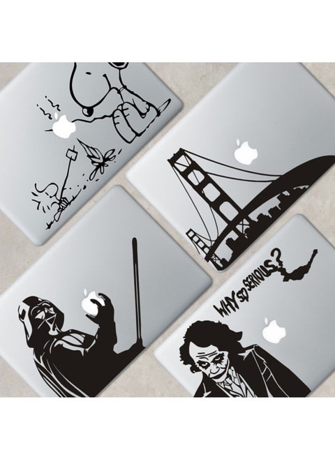 Applicable To MacBook Pro 13 15 Apple Computer Creative Partial Personality Stickers Black And White Engraving Transfer Film D-Color:Black And White Class D, Take A Note Pattern Code-Size:2016 15inch Touchbar(A1707)