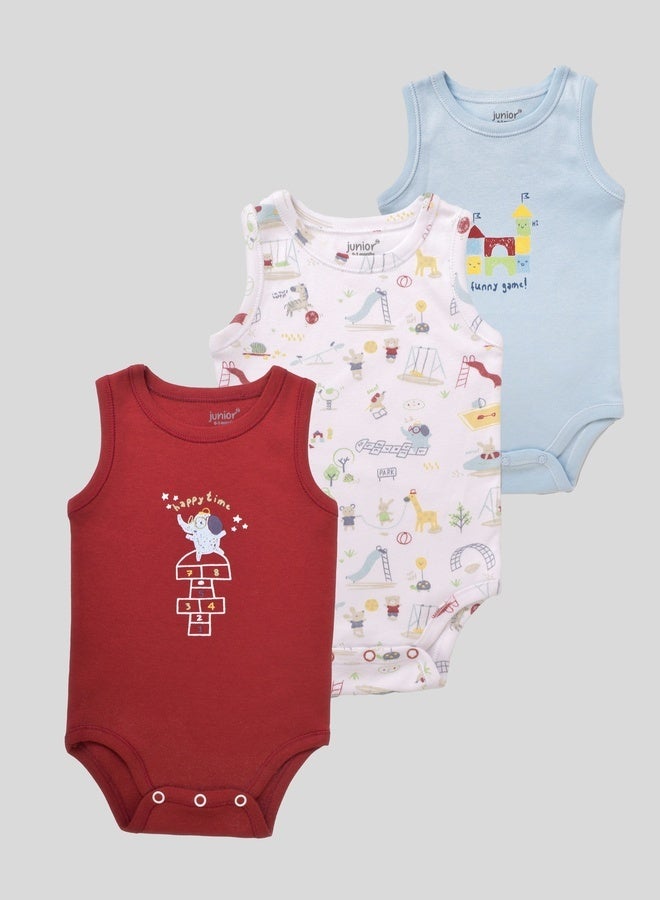 جونيور بادي سوت قطن عبوة 3 قطع بيبي للجنسين - Image 1