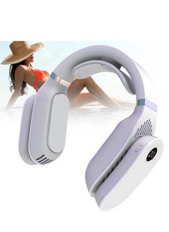 Neck Fan, Portable 2-in-1 Air Cooler & Heater, Mini Electric Air Conditioner Hanging Neck Fan for Outdoor Sports, Suitable for both Summer or Winter (White)