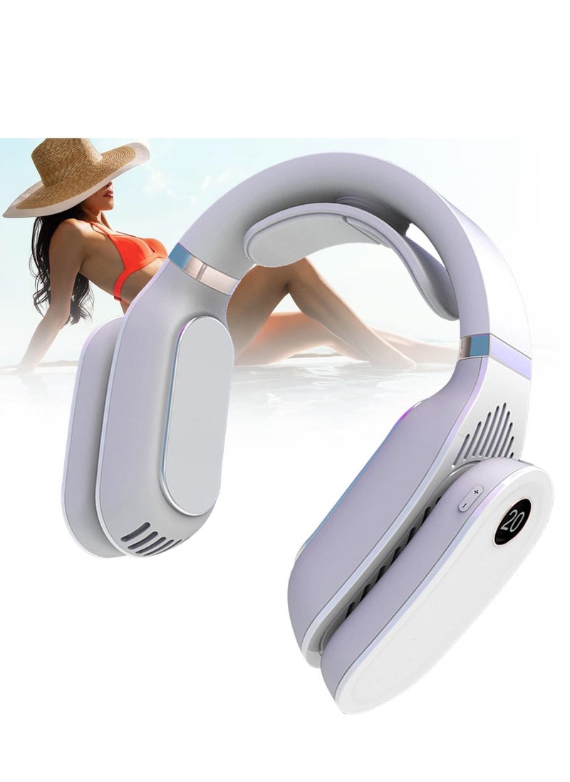 Generic - Neck Fan, Portable 2-in-1 Air Cooler & Heater, Mini Electric Air Conditioner Hanging Neck Fan for Outdoor Sports, Suitable for both Summer or Winter (White) - Image 1