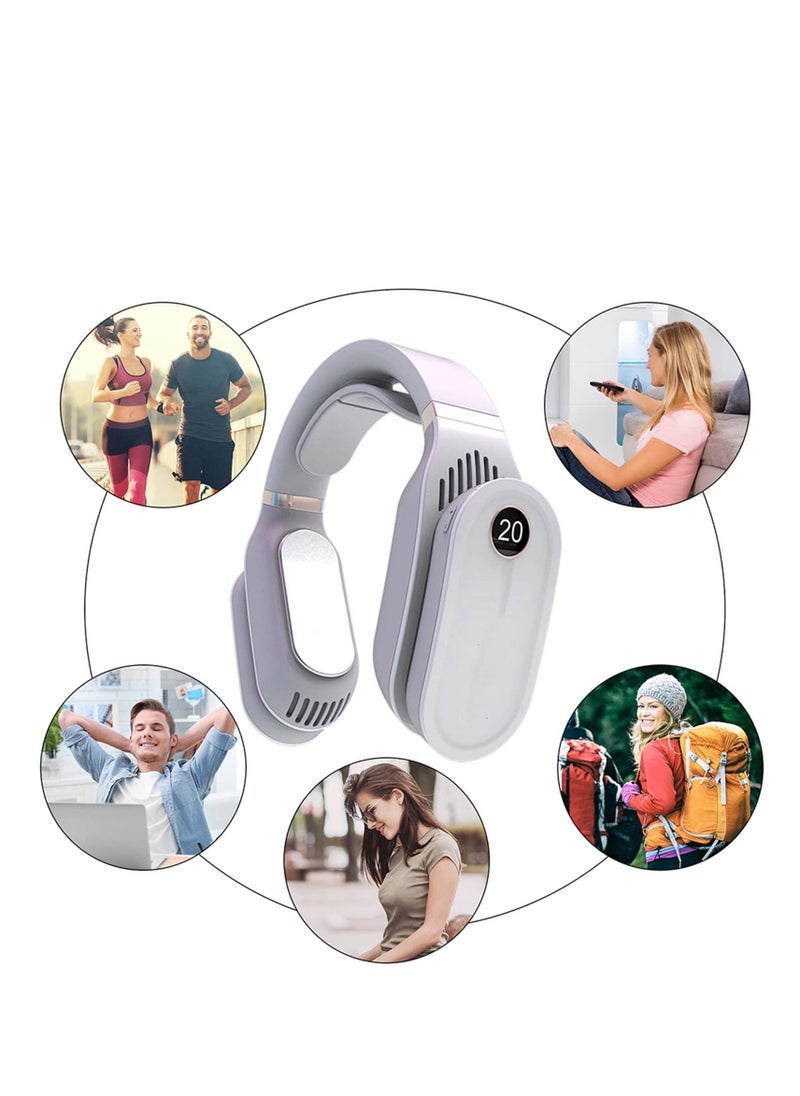 Generic - Neck Fan, Portable 2-in-1 Air Cooler & Heater, Mini Electric Air Conditioner Hanging Neck Fan for Outdoor Sports, Suitable for both Summer or Winter (White) - Image 1