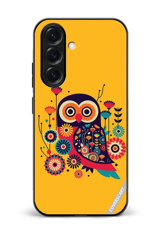 VR CREATIVE Protective Case Cover For Samsung Galaxy S25 Owl Illustrate Design Multicolour