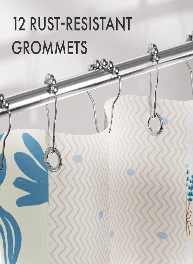 AmazerBath Shower Curtain, 72"x72" Washable Cloth Spring Blue Blossom Serenity Shower Curtain with 12 Shower Curtain Hooks, Fabric Colorful Romantic Style Curtain Set for Bathroom Home Decor - Image 4