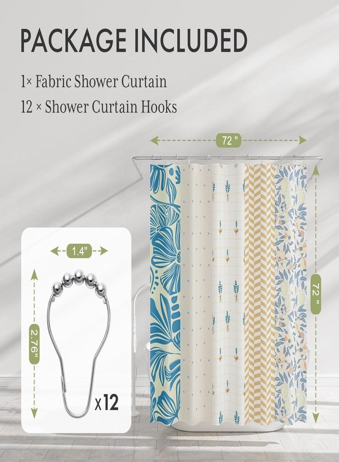 AmazerBath Shower Curtain, 72"x72" Washable Cloth Spring Blue Blossom Serenity Shower Curtain with 12 Shower Curtain Hooks, Fabric Colorful Romantic Style Curtain Set for Bathroom Home Decor - Image 2