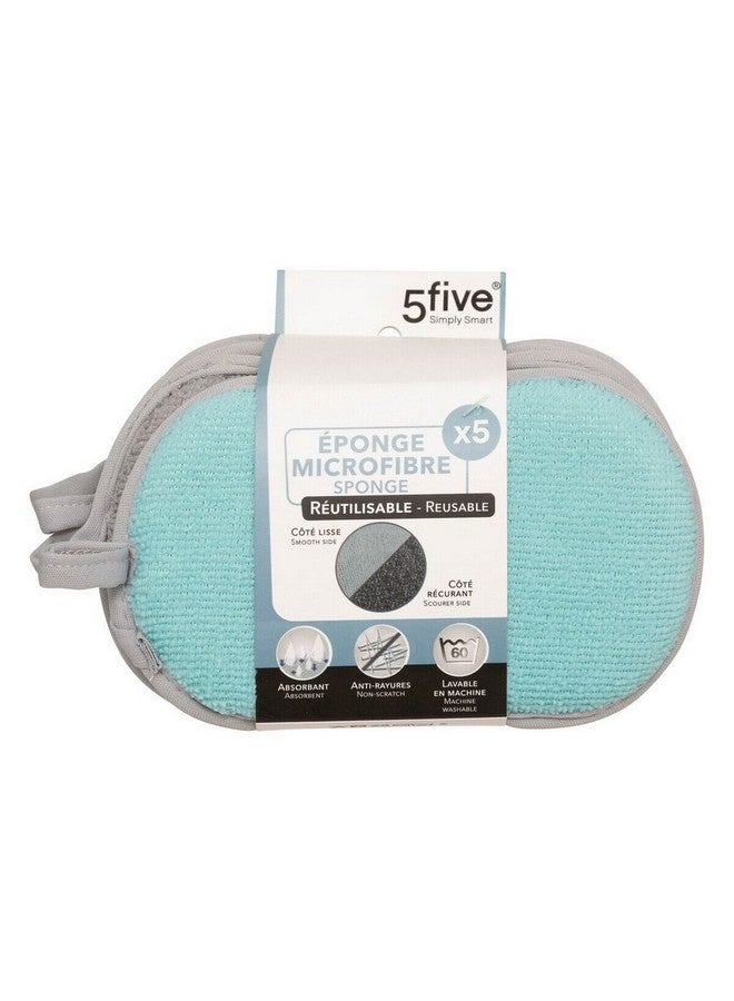 Five Simply Smart 5-Piece Microfiber Scrubbing Sponge Multicolour 10 x 10 x 16 cm 202441 - Image 1