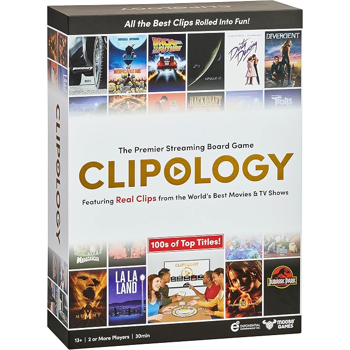 MOOSE Clipology Game - The Premier Streaming Board Game Featuring Real Clips From The World's Best Movies & TV Shows | Movie Trivia Game - Image 1