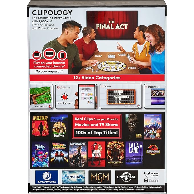 MOOSE Clipology Game - The Premier Streaming Board Game Featuring Real Clips From The World's Best Movies & TV Shows | Movie Trivia Game - Image 3