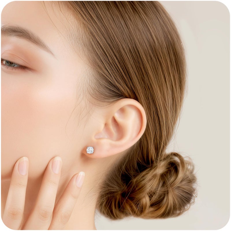 Limerencia Moissanite Stud Earrings, F136 Titanium Screw Back Earrings, D Color VVS1 Clarity Lab-created Moissanite Earrings, Hypoallergenic G23 Pure Titanium for Women Men Sensitive Ears - Image 4