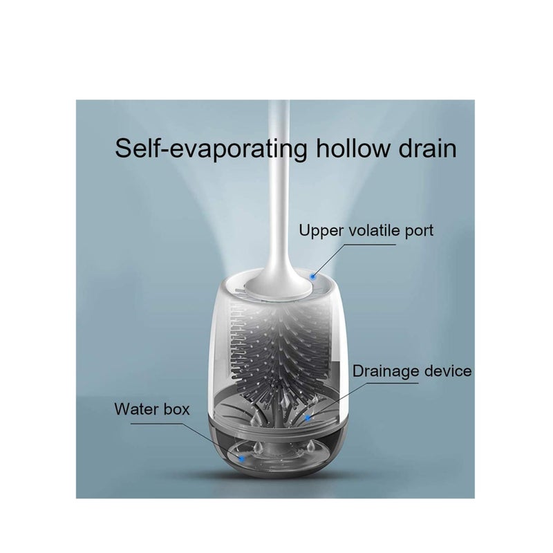 SOLARAE Silicone Toilet Brush and Holder, Bathroom Toilet Brush Holder Set, Silicone Toilet Cleaning Brush Kit with Soft Bristle Brush - Image 3