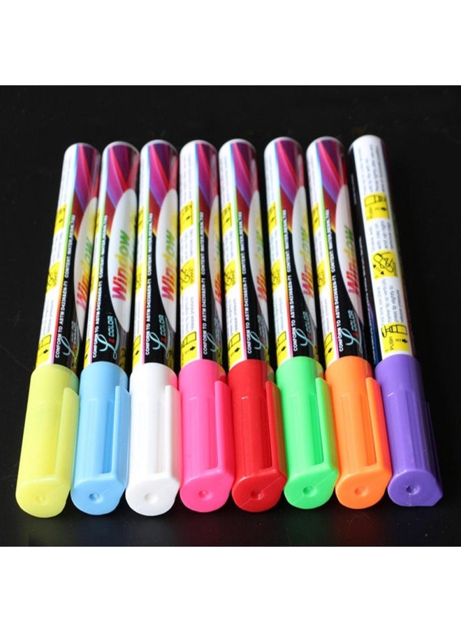 Starsouce 8 Pack Chalk Marker Pen Dry Erase Markers 6Mm Reversible Bullet And Chisel Tip Fluorescent Markers Highlighters For Led Menu Board Bistro Board Ad Drawing Pop Art Glass Window Blackboard Whiteboard  - Image 2