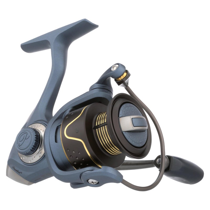 Pflueger President Spinning Fishing Reel, Size 30, 10 Stainless Steel Ball Bearing System, Sealed Oil Felt Front Drag, Lightweight Graphite Construction