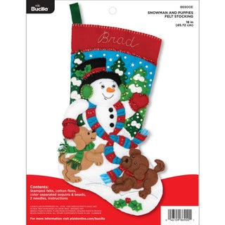 Bucilla Felt Applique Christmas Stocking Kit 18 Snowman and Puppies - pzsku/Z732B5D39EA3B0A4A535CZ/45/1749492061/d477636e-ff56-4206-bdf9-50f4050445d3