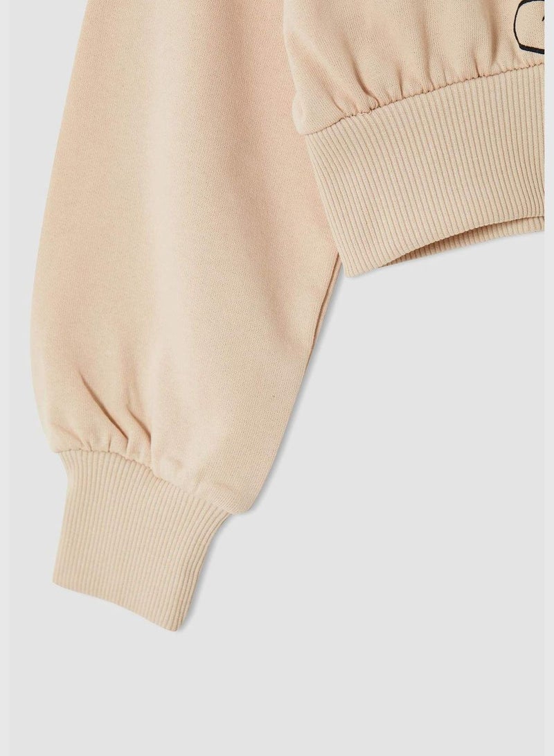DeFacto Licensed Mickey Mouse Long Sleeve Cropped Sweatshirt  - Image 3
