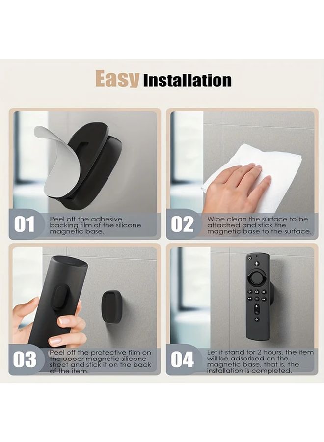 2pcs Black Remote Control Holder Wall Mounted Self Adhesive For TV Fan Air Conditioner - Image 5