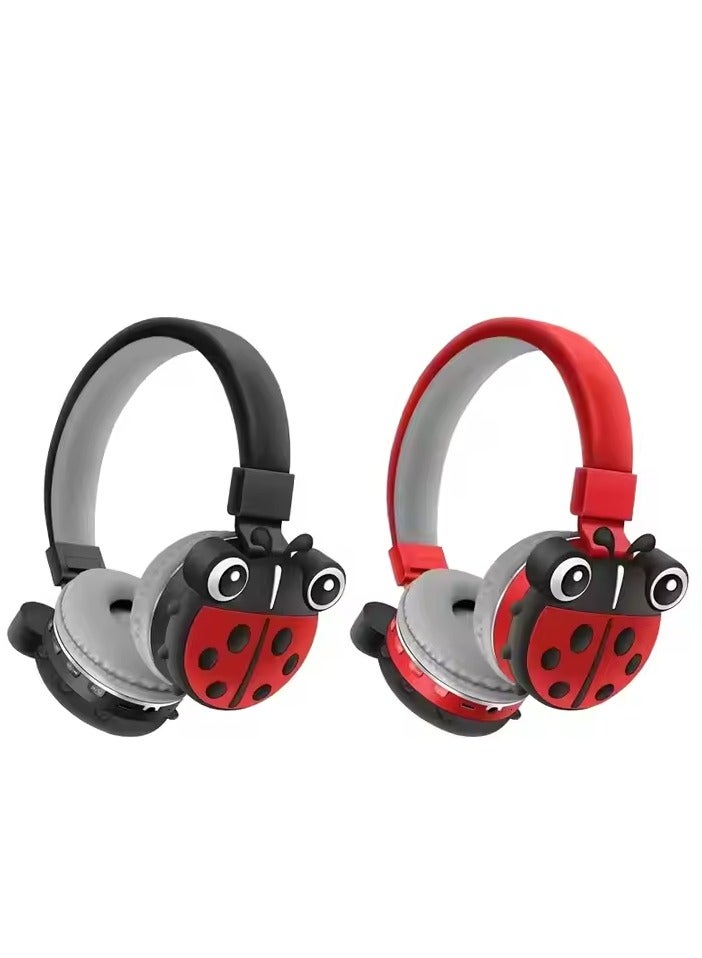 Ladybug Kids' Bluetooth Headphones; Children's Bluetooth Headphones with MP3 and FM Support; Rechargeable Battery; Included Data Cable; Comfortable and Safe Design; High-Quality Kids' Bluetooth Headphones - Image 2