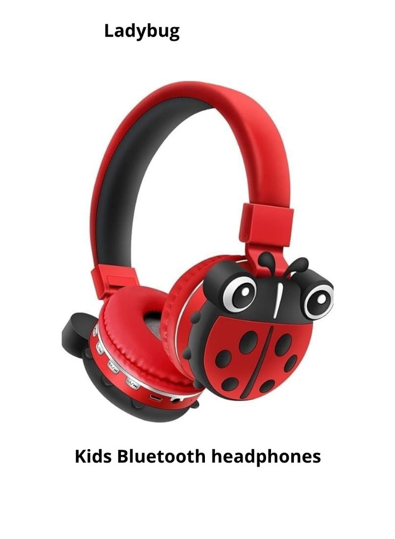 Ladybug Kids' Bluetooth Headphones; Children's Bluetooth Headphones with MP3 and FM Support; Rechargeable Battery; Included Data Cable; Comfortable and Safe Design; High-Quality Kids' Bluetooth Headphones - Image 4