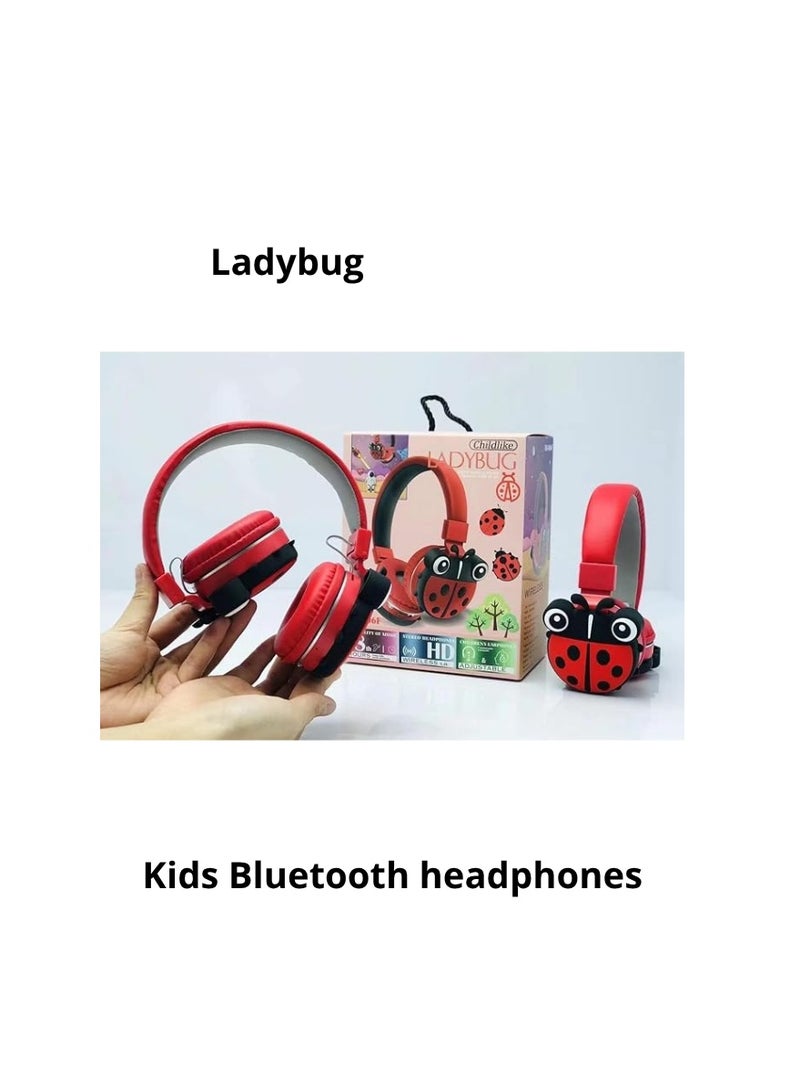 Ladybug Kids' Bluetooth Headphones; Children's Bluetooth Headphones with MP3 and FM Support; Rechargeable Battery; Included Data Cable; Comfortable and Safe Design; High-Quality Kids' Bluetooth Headphones - Image 5