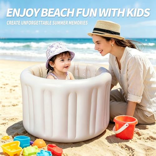 Hantaiwan Inflatable Baby Bathtub Portable Inflatable Bathtub for Babies Over 6 Months Soft Support Seat Baby Bath Tub with NonSlip Bottom Foldable Baby Pool for Travel Home Use Easy Drain Design - Image 3