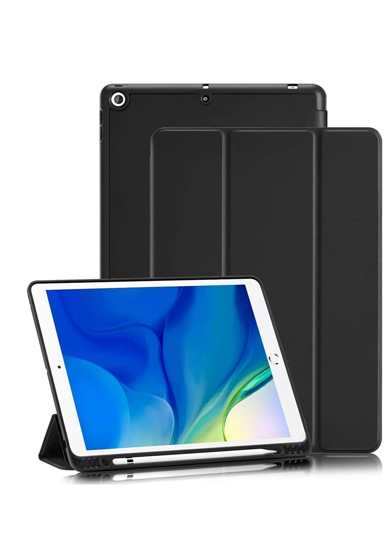 iPad 9th/8th/7th Generation case (2021/2020/2019) iPad 10.2-Inch Case with Pencil Holder [Sleep/Wake] Slim Soft TPU Back Smart Magnetic Stand Protective Cover Cases (Black) - Image 4