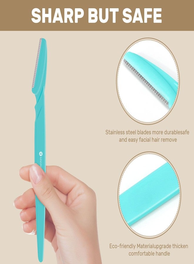 KINGMAS 10Pcs Tweezers Set for Women Facial Hair, Precision Tweezer for Eyebrows with Curved Scissor and Eyebrow Razor for Ingrown Hair with Case - Image 4