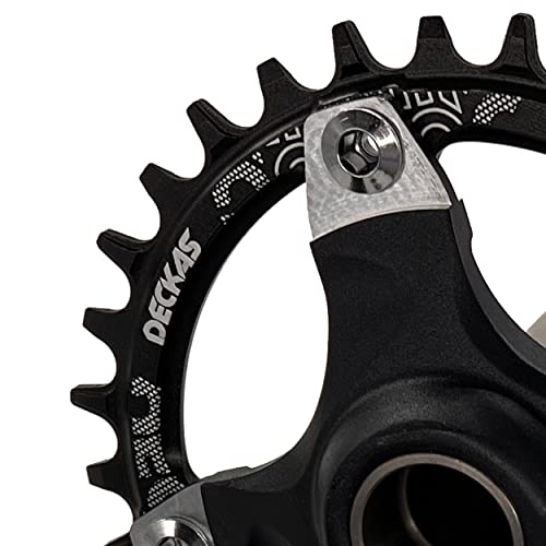 DECKAS 170mm Crankset, 104BCD 32T 34T 36T 38T Round Single Speed Narrow Wide Tooth Chainring and Crank Arm Set for MTB BMX Road Bicycle (Black 36T) - Image 2