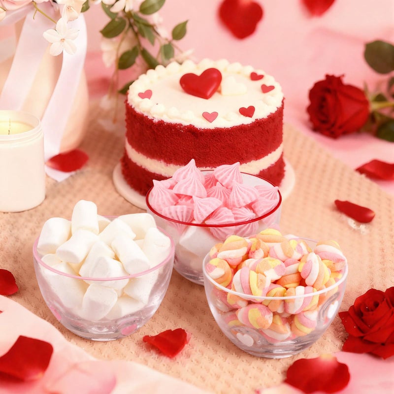 Potchen 3 Pcs Valentine's Day Candy Dish Bowls,14oz Clear Glass Serving Bowls with Heart Icons for Snacks Dessert Cookies Table Decor Office Desk Galentine's Day Party Favors - Image 5