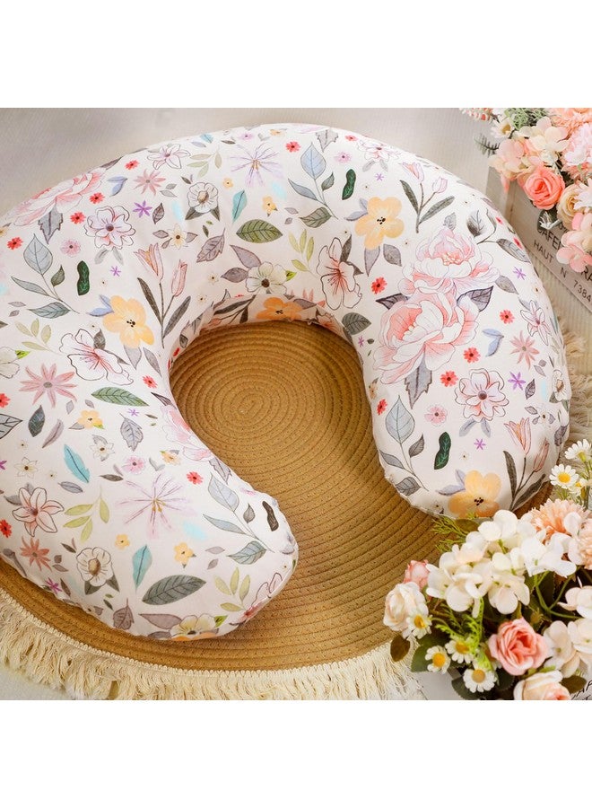 Jundetye Baby Nursing Pillow Cover, Removeable Breastfeeding Pillow Slipcover, Nursing Pillow Case for Newborn Boys Girls, Soft Fabric Fits Snug On Infant, Washable & Breathable, Yellow Pink Flowers - Image 5