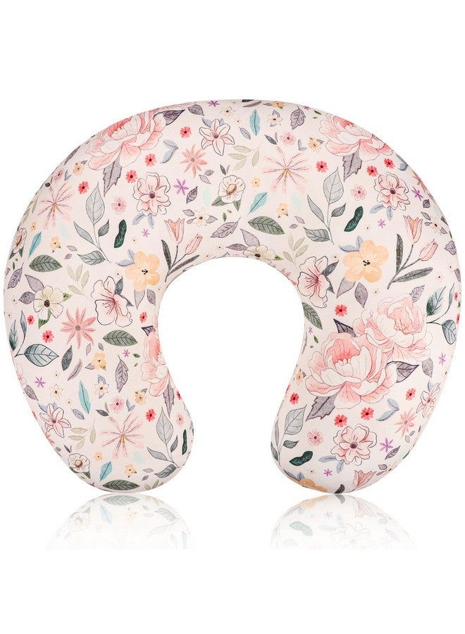 Jundetye Baby Nursing Pillow Cover, Removeable Breastfeeding Pillow Slipcover, Nursing Pillow Case for Newborn Boys Girls, Soft Fabric Fits Snug On Infant, Washable & Breathable, Yellow Pink Flowers - Image 1
