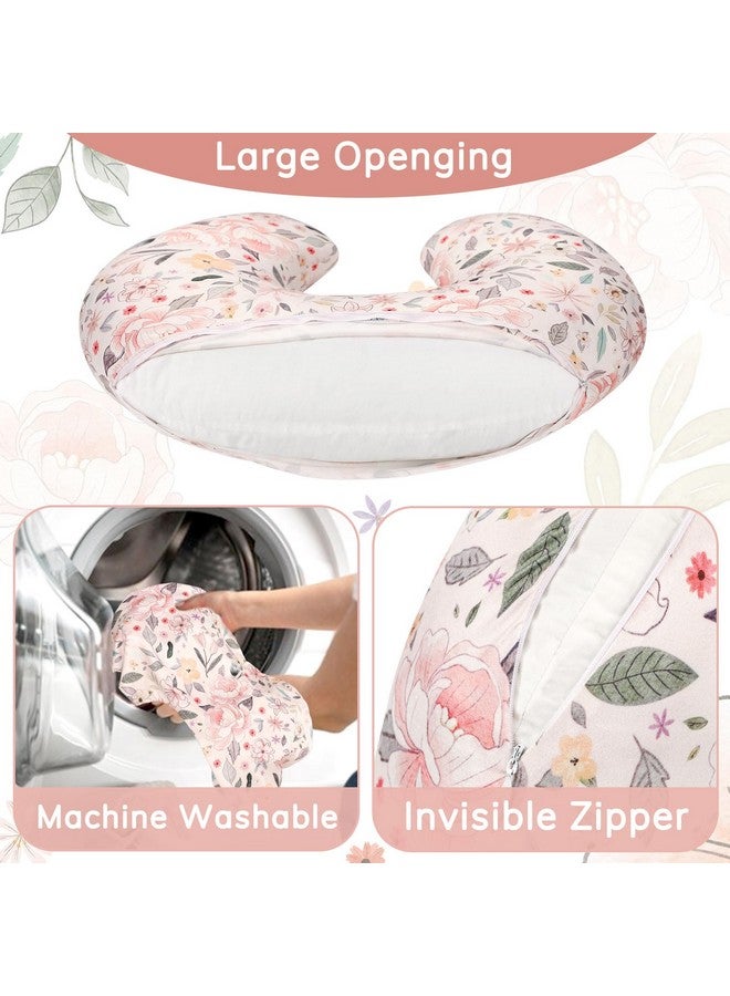 Jundetye Baby Nursing Pillow Cover, Removeable Breastfeeding Pillow Slipcover, Nursing Pillow Case for Newborn Boys Girls, Soft Fabric Fits Snug On Infant, Washable & Breathable, Yellow Pink Flowers - Image 4