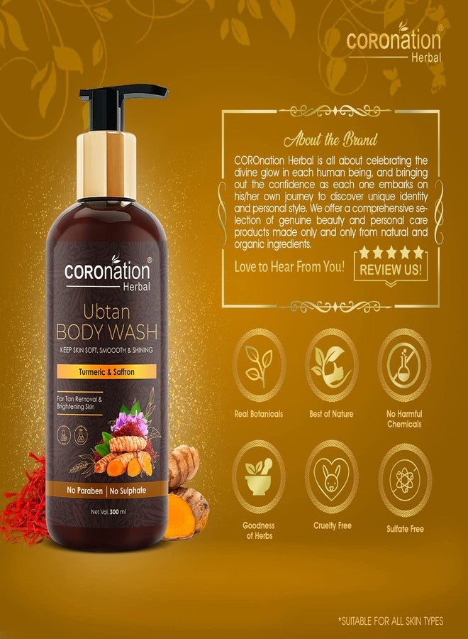 COROnation Herbal Unisex Ubtan Body Wash With Turmeric & Saffron For Men and Women - 300 ml X 2 Combo (Pack of 2) | Shower Gel For Glowing Skin - Image 5