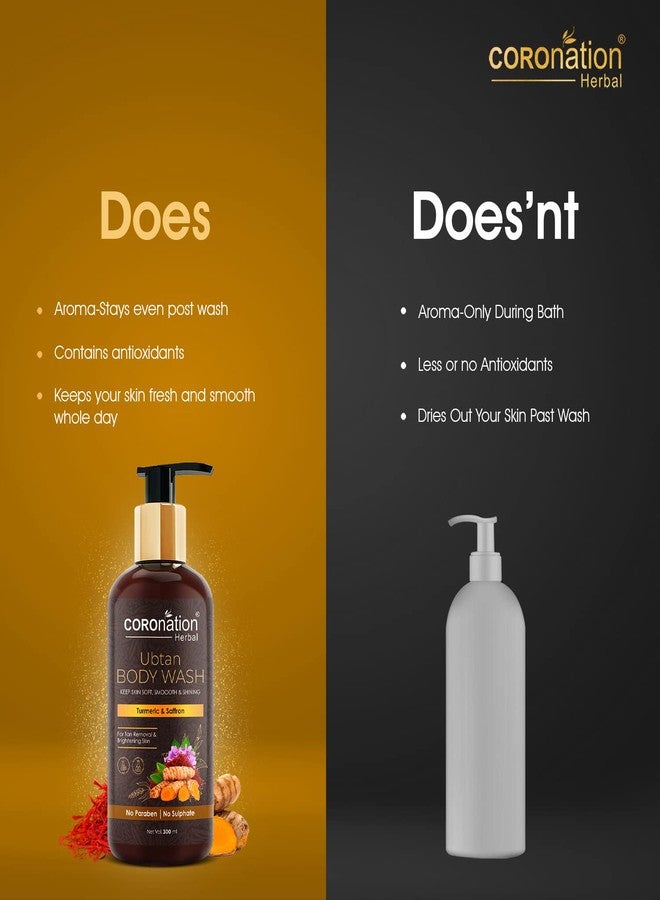 COROnation Herbal Unisex Ubtan Body Wash With Turmeric & Saffron For Men and Women - 300 ml X 2 Combo (Pack of 2) | Shower Gel For Glowing Skin - Image 4